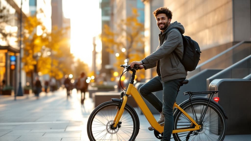 Rider discovering nearby bikes on a city map